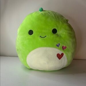 Squishmellow Green Plush Toy with Heart Accents